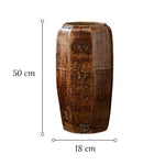 Grand Vase Octogonal Artisanal Effet Bois - Vignette | Vase Cute