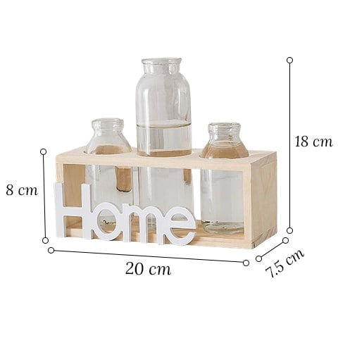 Cadre avec soliflore home dimensions sur fond blanc.