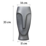 Grand Vase Décoration d'Intérieur Visage Gris - Vignette | Vase Cute