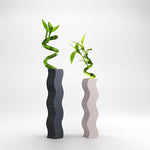 Grand Vase Ondulé Original Gris ou Rose - Vignette | Vase Cute