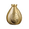 Petit vase d'antan chinois doré motif oiseaux en Laiton.