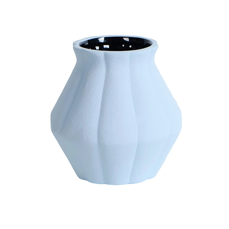 Petit Vase Décoratif Simple Couleurs Variées en Céramique modèle bleu pastel.
