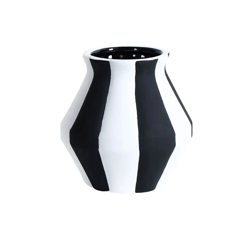 Petit Vase Décoratif Simple Couleurs Variées en Céramique modèle noir et blanc.
