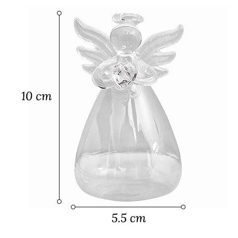 Soliflore Ange transparent en Verre dimensions.