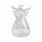 Soliflore Ange transparent en Verre sur fond blanc.