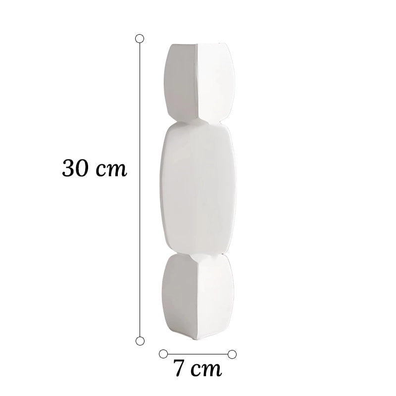 Soliflore Design Minimaliste Forme Géométrique dimensions du modèle Grand 30cm sur fond blanc.