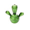 Soliflore Forme Cactus Vert Foncé Translucide modèle A sur fond blanc.