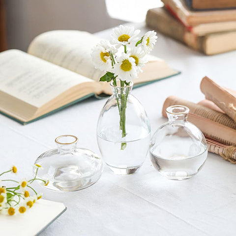 20 Pièces Mini Vase Transparent Verre - Petit Vase Soliflore Décoratif Pour Mariage Et Maison