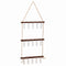 Soliflore vertical mural multi tubes en verre et bois, modèle couleur Bois.