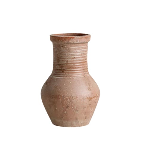Vase amphore argile rouge vieillie style 5.