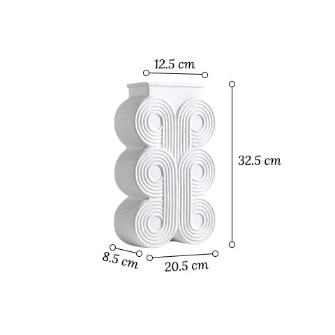 Vase colonne art déco motif rond modèle Moyen avec dimensions