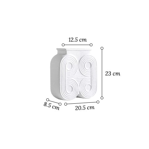 Vase colonne art déco motif rond  modèle Petit avec dimensions.