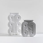 Vase Colonne Art Déco Motif Rond - Vignette | Vase Cute