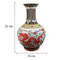 Vase artisanal dragon rouge en porcelaine modèle A dimensions sur fond blanc.
