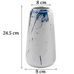 Vase Artistique Blanc et Encre Bleue - Vignette | Vase Cute