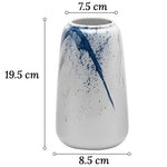 Vase Artistique Blanc et Encre Bleue - Vignette | Vase Cute