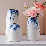 Vase Artistique Blanc et Encre Bleue - Vignette | Vase Cute