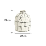 Vase Artistique Blanc aux Lignes Abstraites Noires - Vignette | Vase Cute