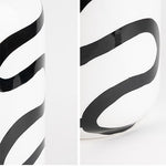Vase Blanc Lignes Abstraites Noires Design - Vignette | Vase Cute