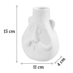 Vase Blanc Visage Monsieur Moustache - Vignette | Vase Cute