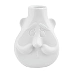 Vase Blanc Visage Monsieur Moustache - Vignette | Vase Cute