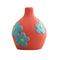 Vase Bohème Peint Motif Fleurs en Céramique modèle Rose 14cm.