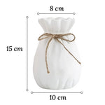 Vase Bourse Blanc avec Cordon - Vignette | Vase Cute