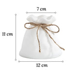 Vase Bourse Blanc avec Cordon - Vignette | Vase Cute