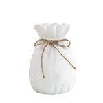 Vase Bourse Blanc avec Cordon - Vignette | Vase Cute