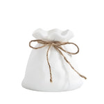 Vase Bourse Blanc avec Cordon - Vignette | Vase Cute