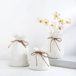 Vase Bourse Blanc avec Cordon - Vignette | Vase Cute