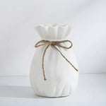 Vase Bourse Blanc avec Cordon - Vignette | Vase Cute