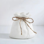 Vase Bourse Blanc avec Cordon - Vignette | Vase Cute