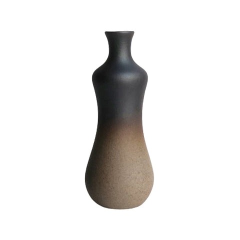 Vase bouteille en grès émaillé bicolore en céramique modèle A.
