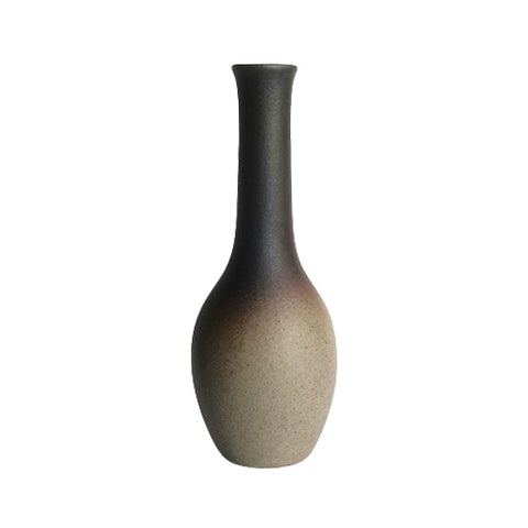 Vase bouteille en grès émaillé bicolore en céramique modèle C.
