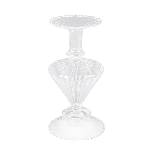 Vase carafe chic transparent en verre.