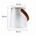 Vase Coloré avec Anse Imitation Cuir - Vignette | Vase Cute