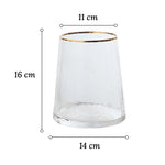 Vase Conique Chic Opalisé Col Doré - Vignette | Vase Cute
