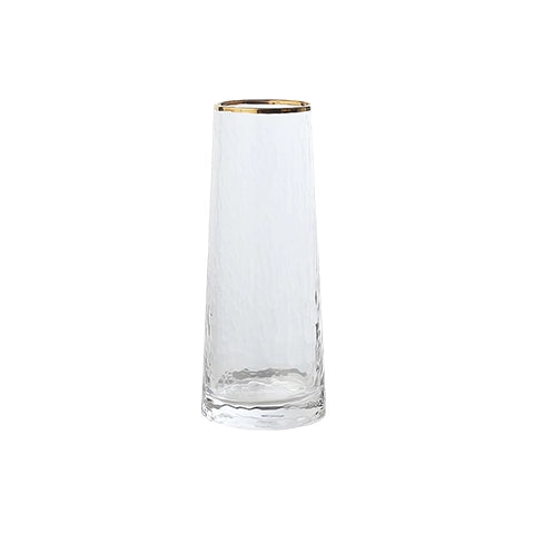 Vase conique chic opalisé col doré en verre modèle B