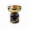 Vase coupelle noir et doré en céramique.