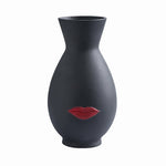Vase Créatif Blanc ou Noir Lèvres Rouges - Vignette | Vase Cute