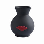 Vase Créatif Blanc ou Noir Lèvres Rouges - Vignette | Vase Cute