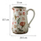 Vase cruche rétro motifs citron ou rose présentation dimensions modèle Grand Rose sur fond blanc.