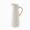 Vase cruche vintage blanc moucheté en céramique modèle A.