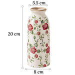 Vase Cylindrique Rétro Motif Floral Rouge - Vignette | Vase Cute