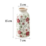 Vase Cylindrique Rétro Motif Floral Rouge - Vignette | Vase Cute