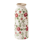 Vase Cylindrique Rétro Motif Floral Rouge - Vignette | Vase Cute