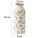Vase Cylindrique Rétro Motif Floral Rouge - Vignette | Vase Cute