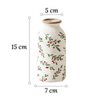 Vase Cylindrique Rétro Motif Floral Rouge - Vignette | Vase Cute