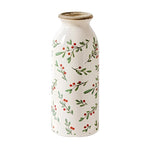 Vase Cylindrique Rétro Motif Floral Rouge - Vignette | Vase Cute